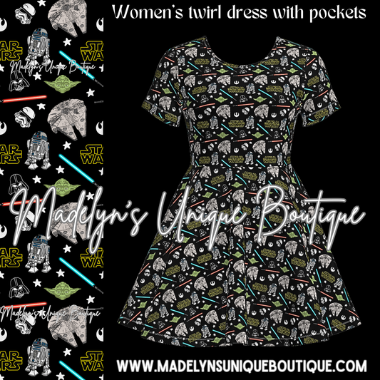 Women’s twirl dress with pockets