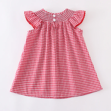 Smocked gingham dress