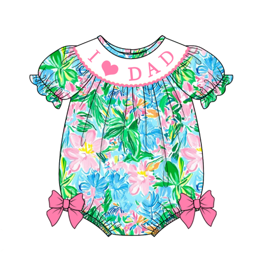 Smocked I love dad romper
