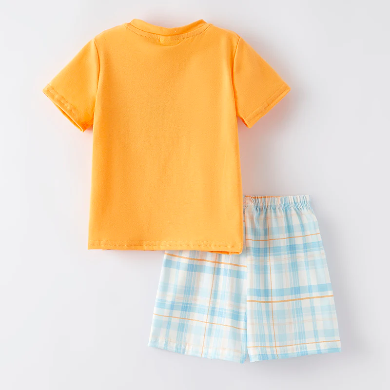 Embroidered smocked short set