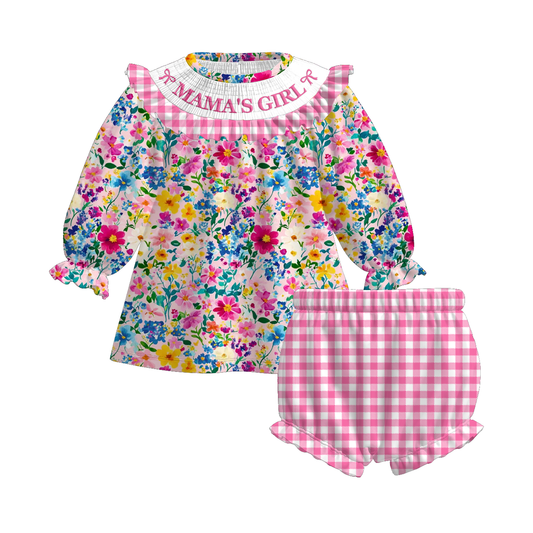 Smocked mamas girl bloomer set