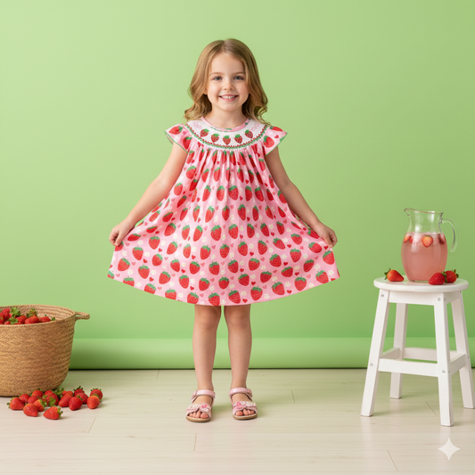 Strawberry smocked dress
