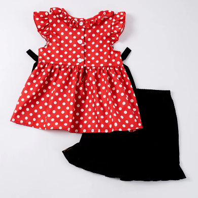 Embroidered smocked short set