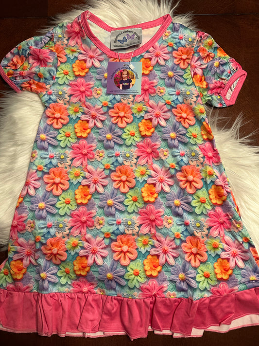 Flower night gown 4t new