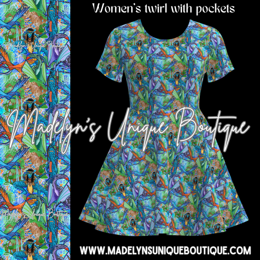 Women’s twirl dress with pockets