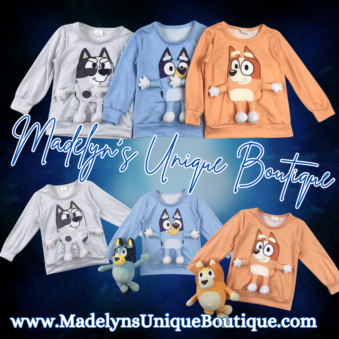 Blue, Orange and grey pups shirts!!!!