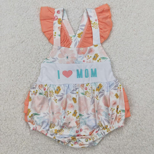 I love mom romper-Embroidered