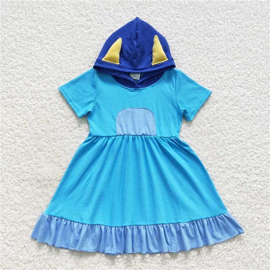 Blue pups hooded dress