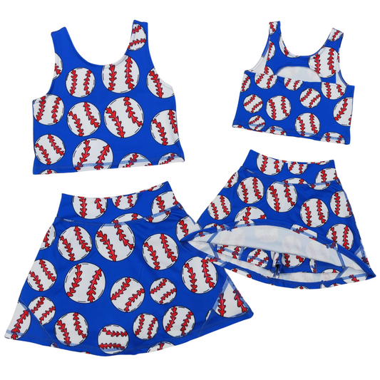 Baseball sports athletic set with shorts built in
