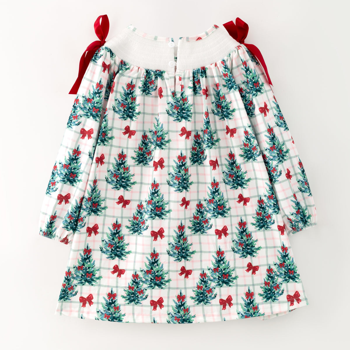 Christmas embroidery smocked dress