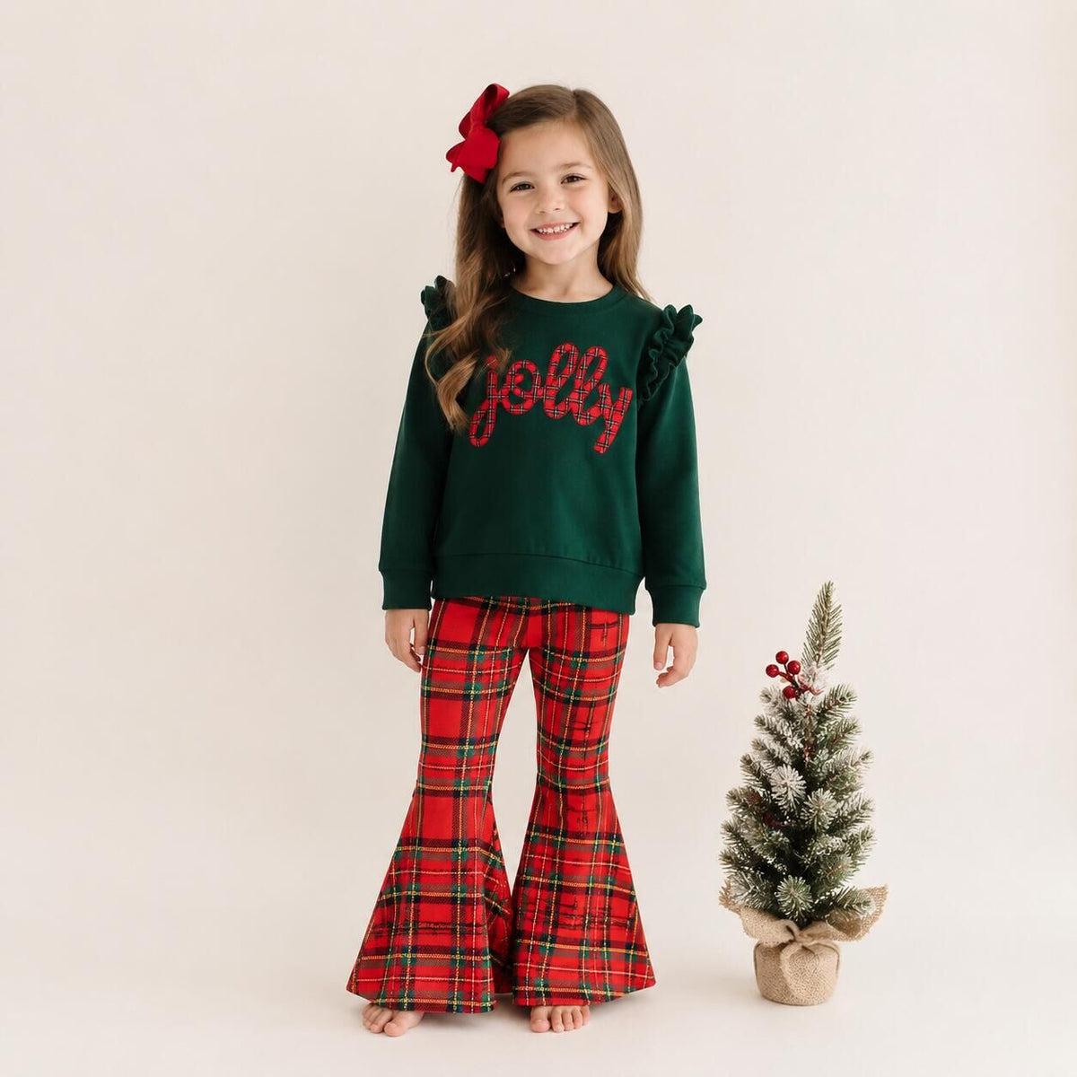Christmas appliqué sweatshirt set