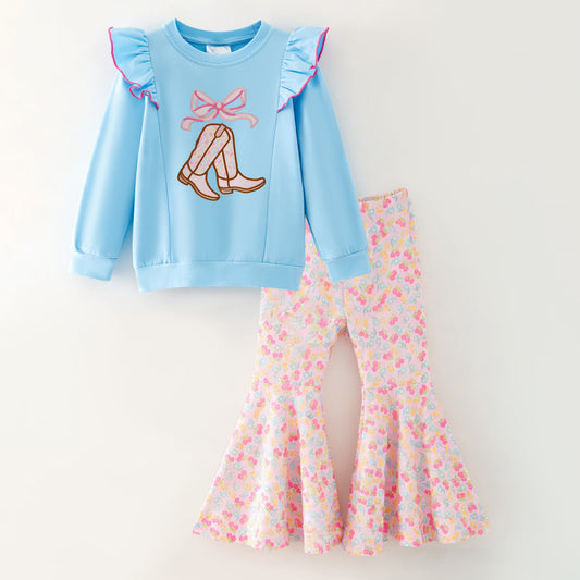 Appliqué boots set