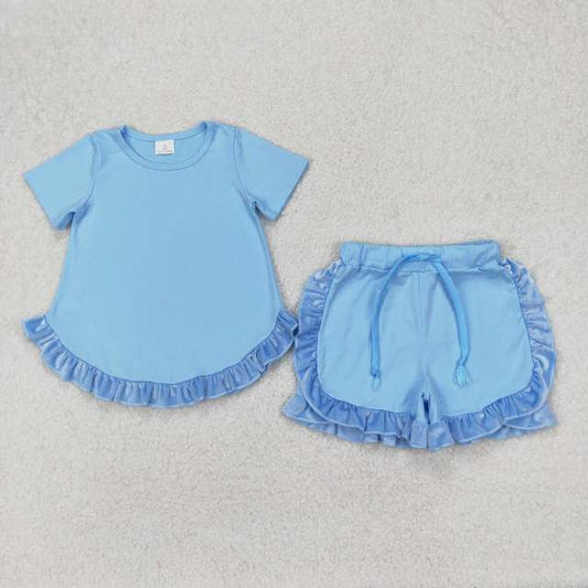 Blue ruffle set