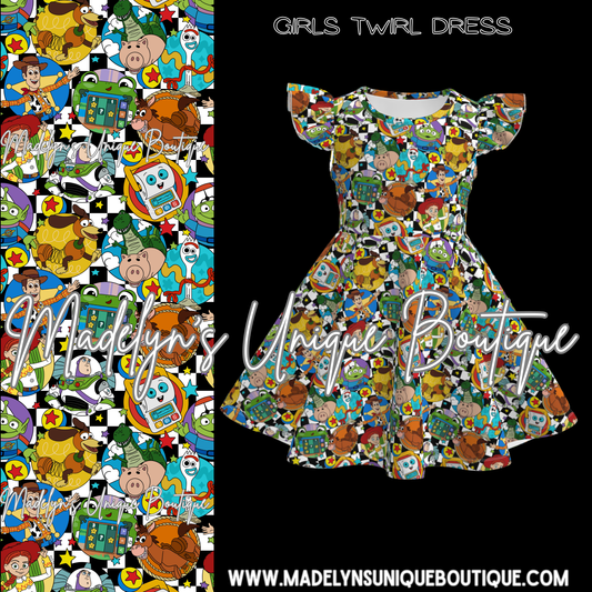 Girls twirl dress “Toybox takeover”