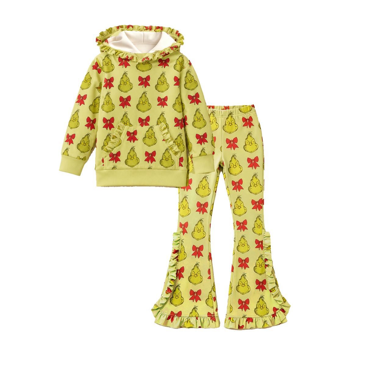 Girls ruffle hoodie set