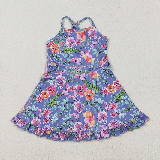 Flower athletic set with shorts built in