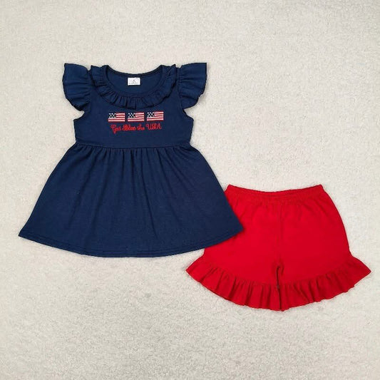 USA embroidered “God bless the USA”