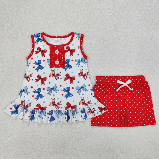 USA bows and polka dots