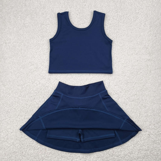 Navy sports athletic set with shorts built in