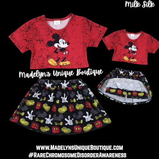 Magic Mouse cropped skort set