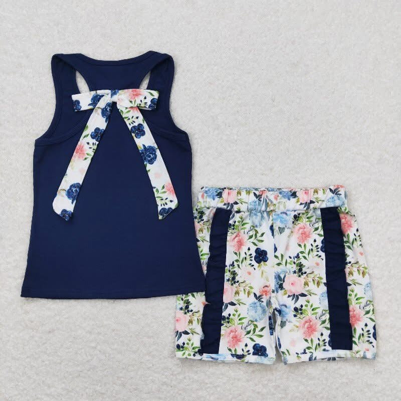 Flower bow back tank set