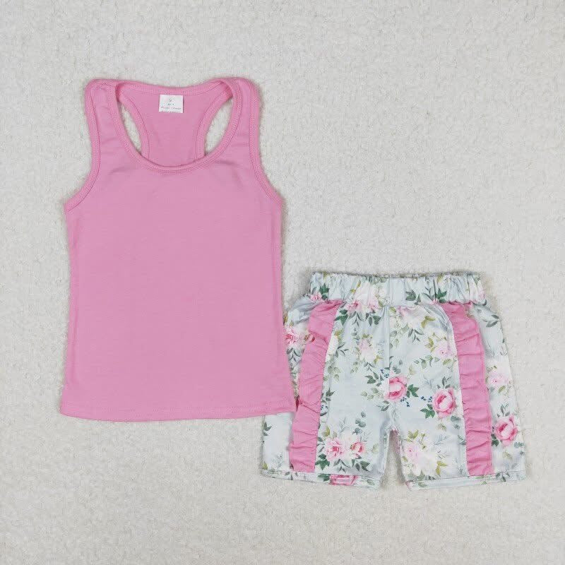 Flower bow back tank set