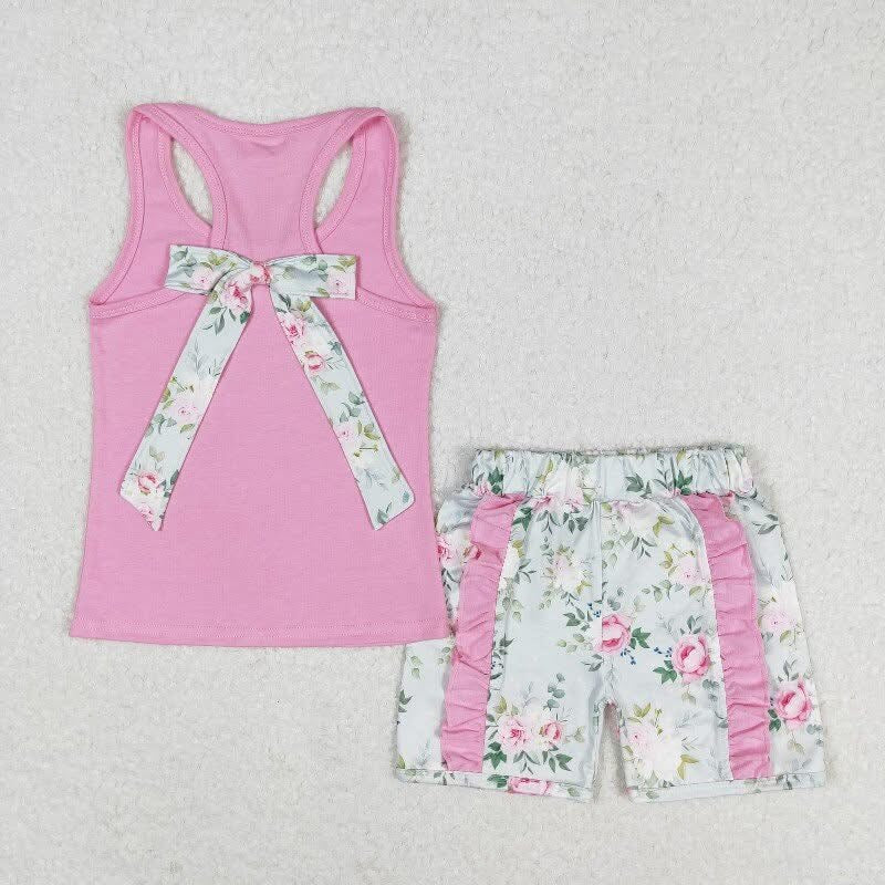 Flower bow back tank set