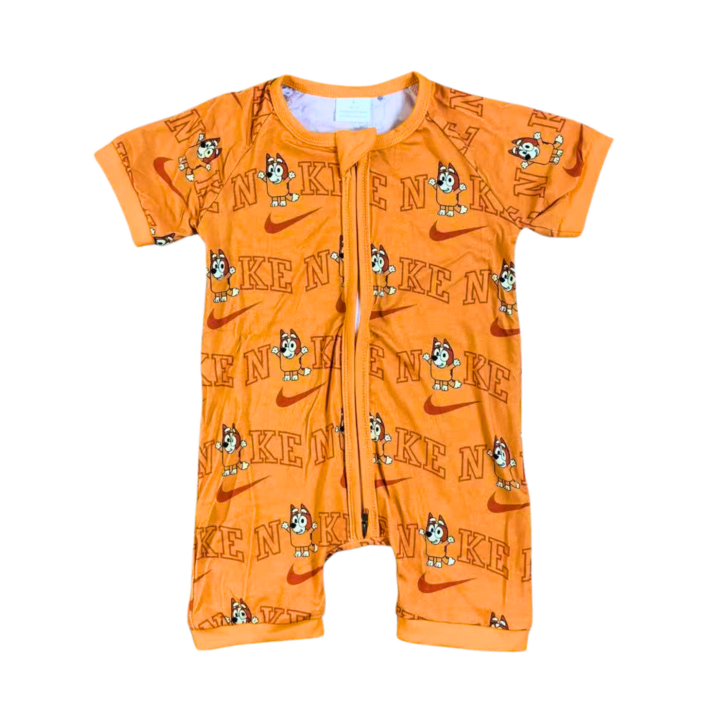 Orange pup Bamboo romper