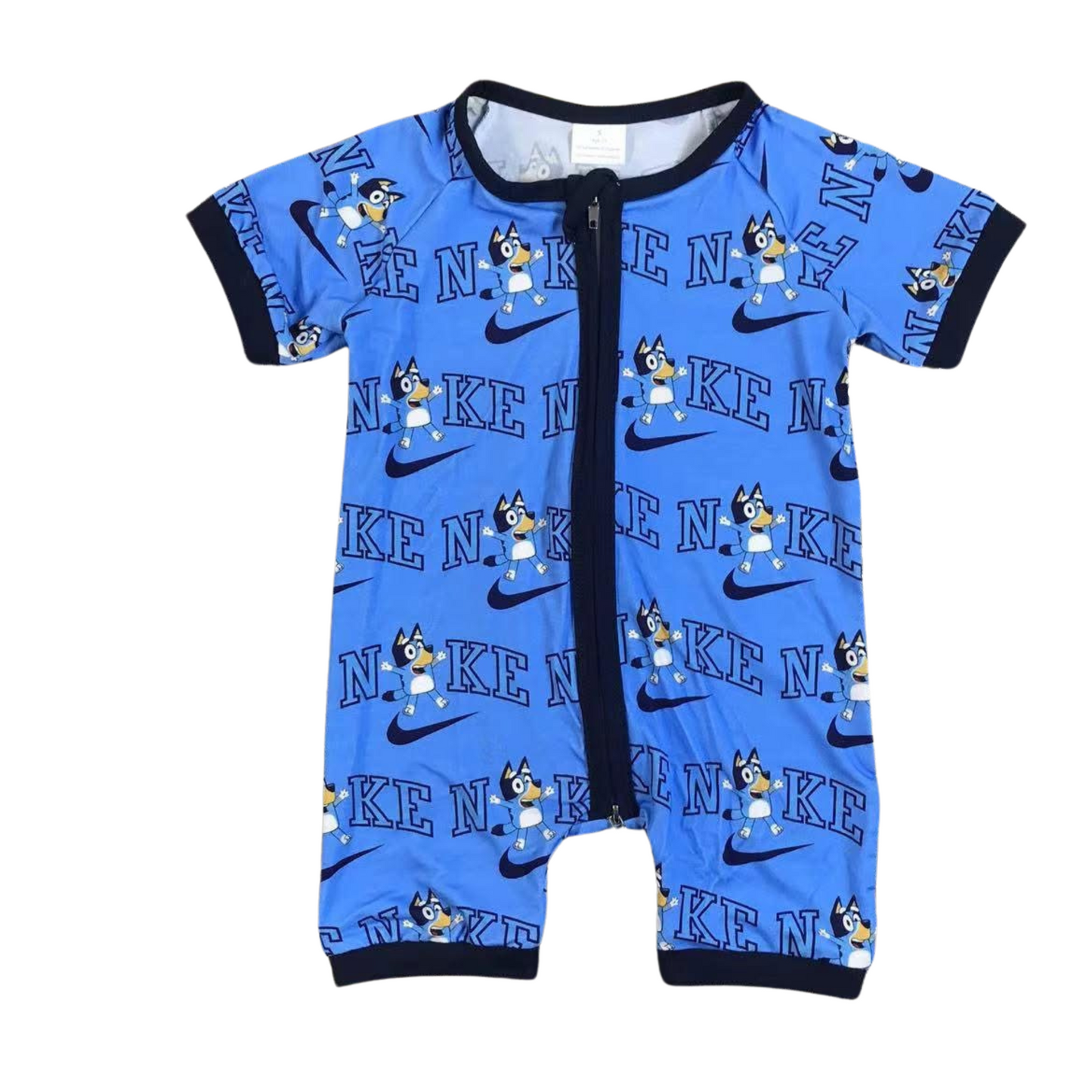 blue pup Bamboo romper