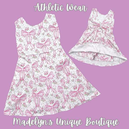 Floral athletic dress with shorts built in