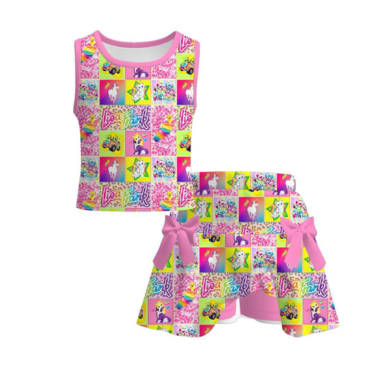Girls bow skort set