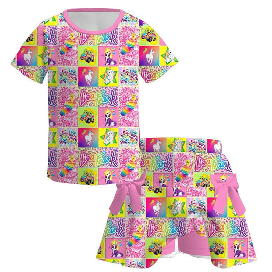 Girls bow skort set