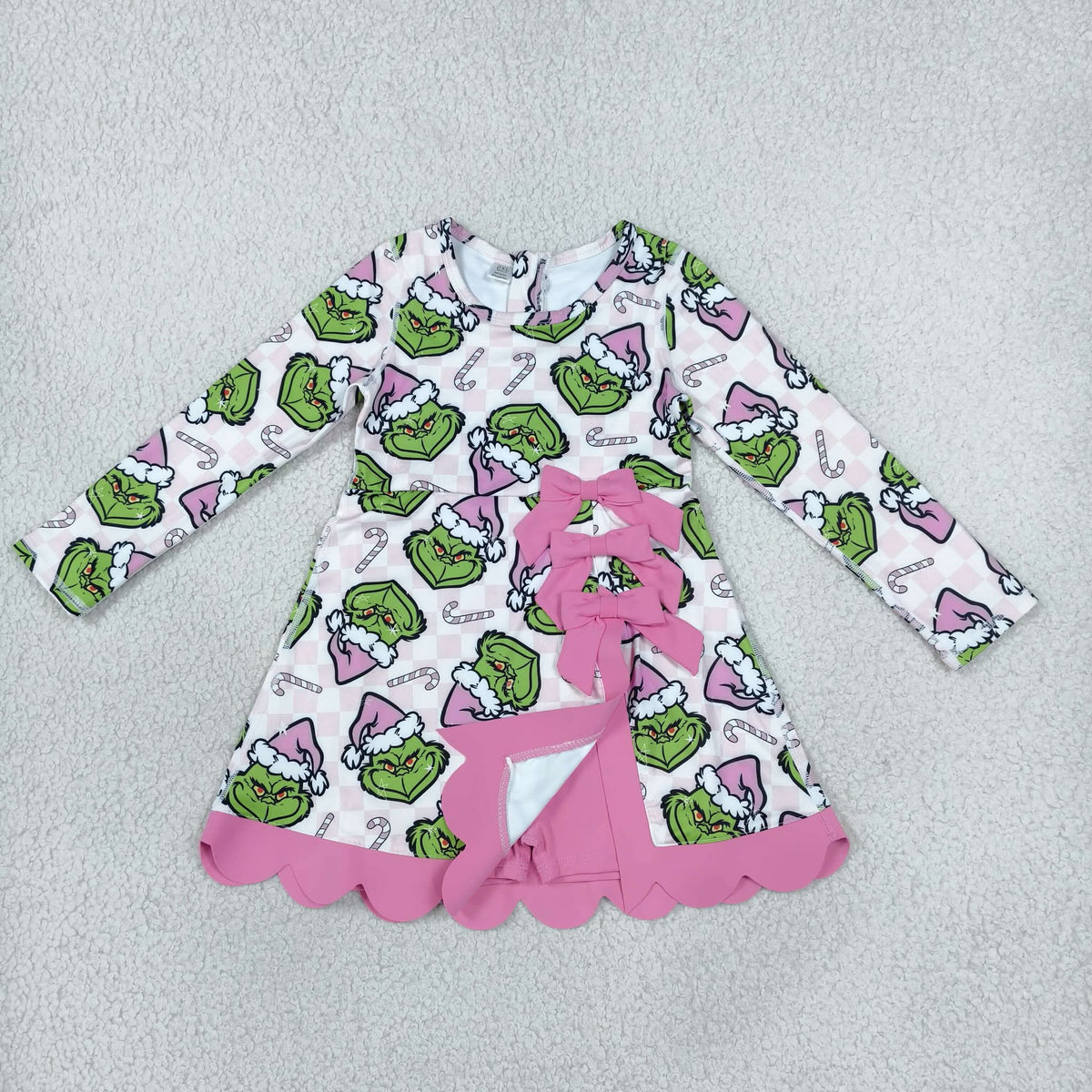 Girls Christmas athletic dress with built in shorts