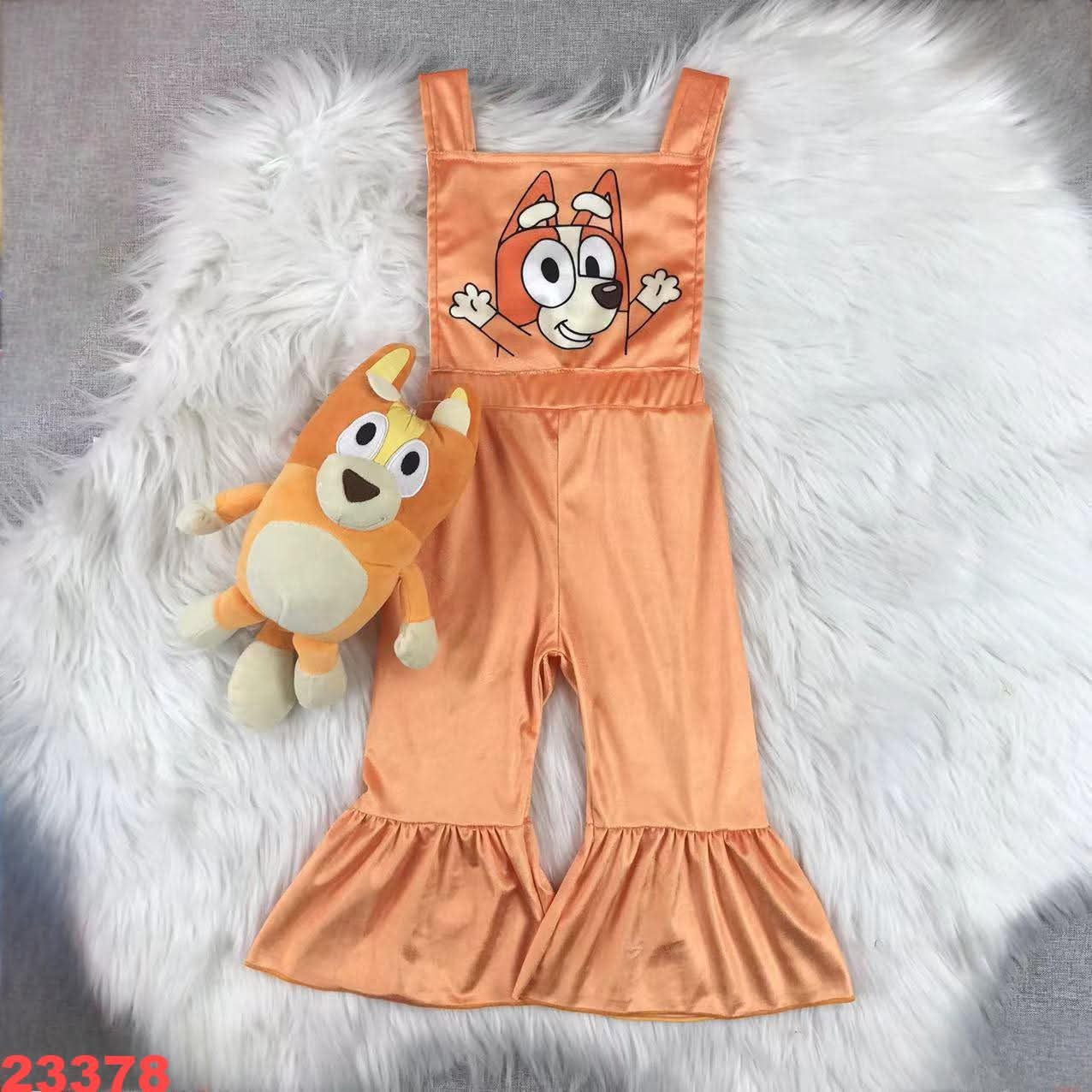 Orange dog romper-SOLD OUT! These will restock in a few weeks! Update as of 2/9