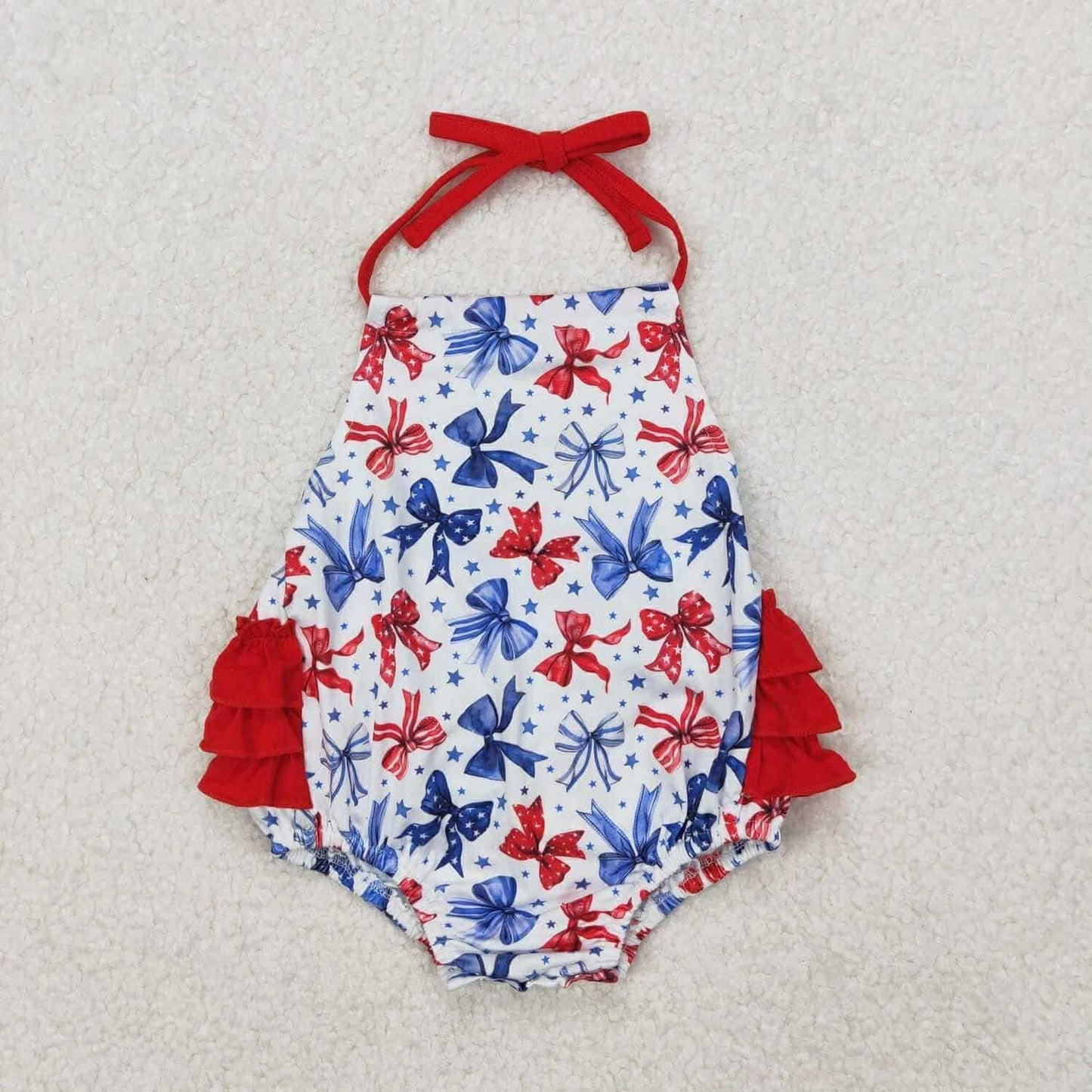 Red white and blue girl romper