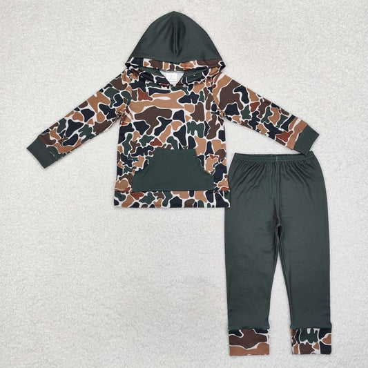 Boy camo hooded set