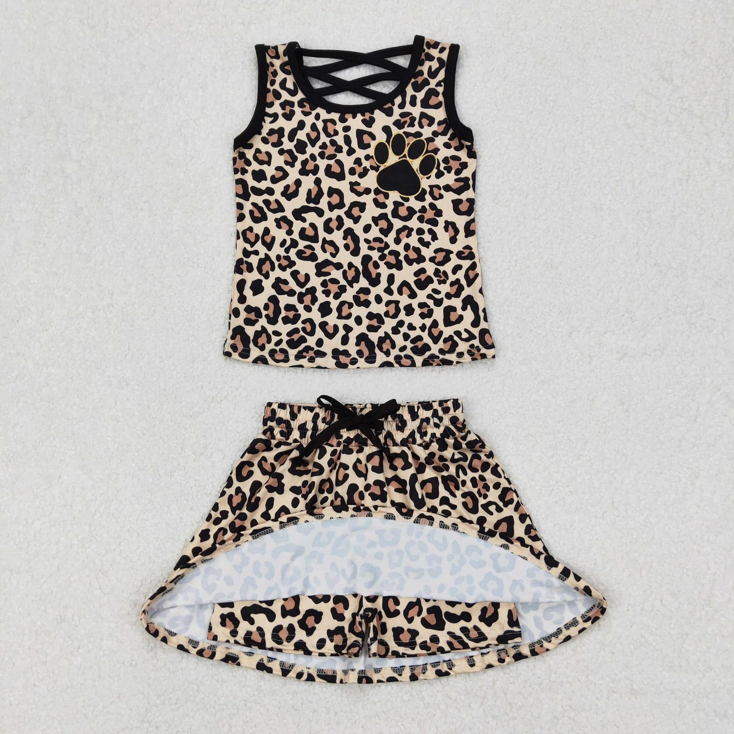 Leopard skort set- animal kingdom